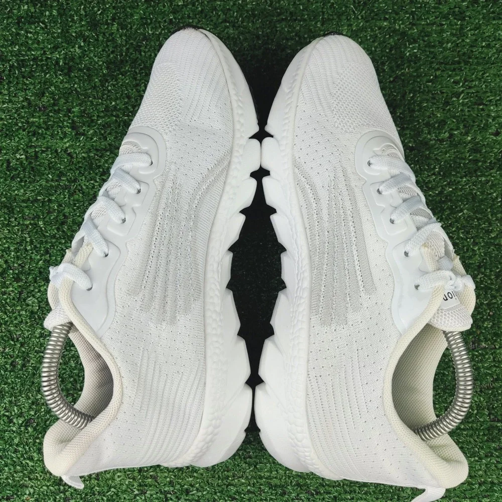 Fashion‎ Sneakers Mens 41 White Knit Running Shoes Athletic Walking Low Top
